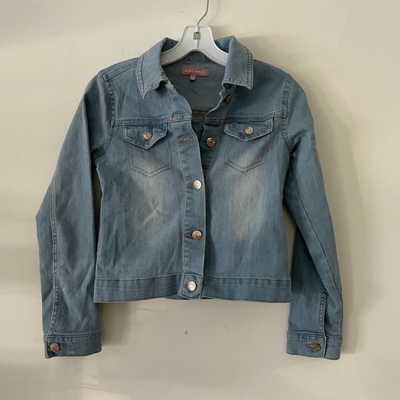 BCBG GIRLS Jackets & Blazers - BCBG GIRL  size 10  jeans jacket & coat blue used like new cropper